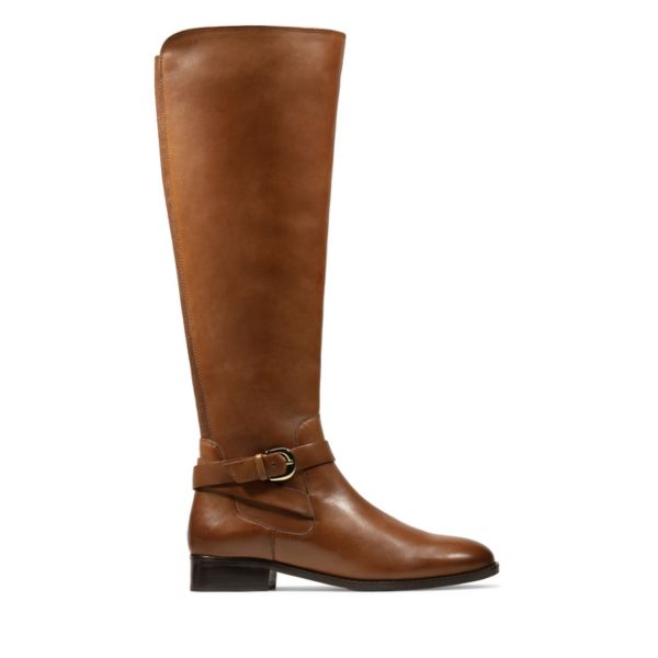 Clarks Womens Netley Whirl Knee High Boots Brown | UK-2185396 - Click Image to Close